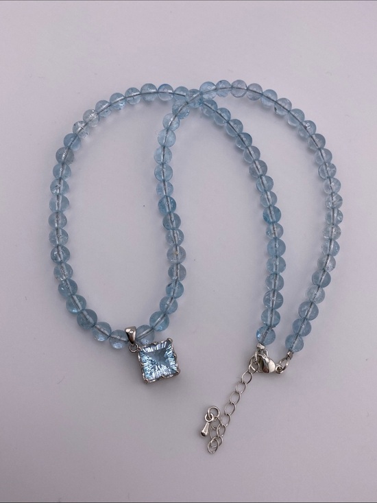 Jewelry - Light Blue Topaz Beaded Necklace - The Gem Studio